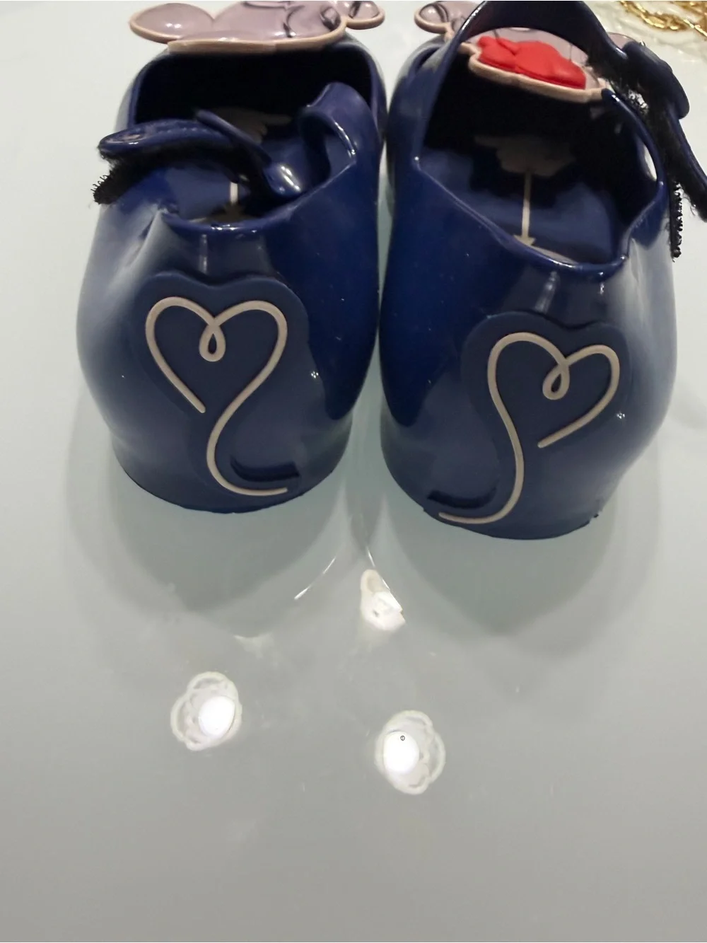 Mini Melissa Navy Minnie Mouse Mary Jane Shoes with Red Bow